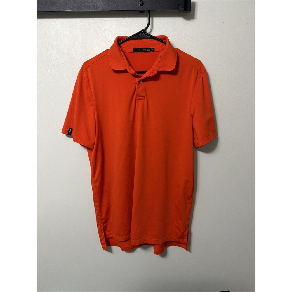 RLX Ralph Lauren Lightweight Airflow Mens Medium Jersey Orange Golf Polo Stretch